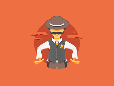 Ready cowboy guns hat illustration law moustage ready sheriff standoff steady sunset