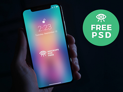 Iphonex in Hand Mockup free psd freebie iphone x mobile mockup screen