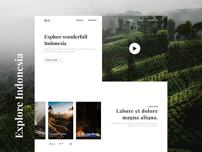 INA - Landing Page adventure clean elegant explore indonesia landingpage nature simple ui uiux ux