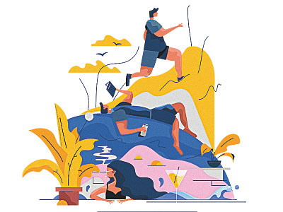 Summer character colour illustration person summer sun sunshine warm yellow