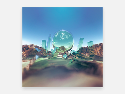 INTANGIBLE 5k blender cycles desert glass murderloft render surreal wallpaper