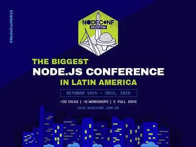 NodeconfAR18 - Third Edition! branding flyer nodeconf nodejs site ui web design