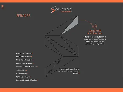 Strategic Legal Services Page ediscovery managed review ui web design