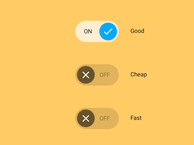 Good • Cheap • Fast: Framer toggle component animation design framer freebie toggle ui