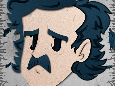 Allan Poe allan poe genius gsus illustration lima paper effect peru vectorial