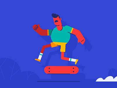 Skateboarder character design ildanflash illustration kickflip skate skateboard skateboarder