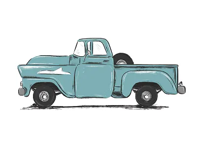 Chevy Apache illustration brushes digital painting grunge illustration midcentury photoshop profile texture truck