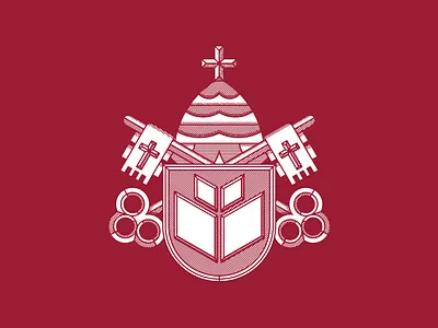 Catholic University / PUCPR brand drawing engraving logo mark school university