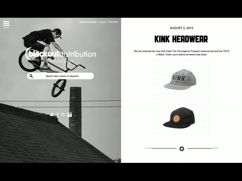 Blackout BMX animation bmx design typography ui ux web