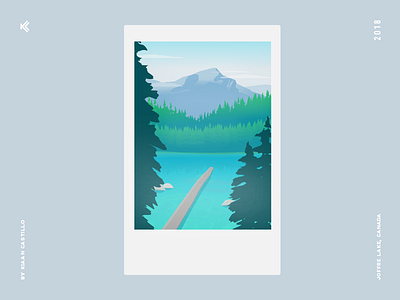 Joffre Lake ai canada illustration lake mountains polaroid ps travel vancouver