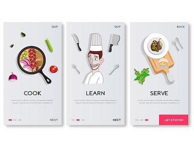 Recipe App Onboarding Screen app cards food ios mobile app onboard onboarding recipe ui ux