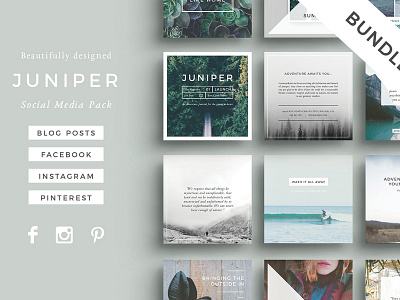 J U N I P E R Social Media BUNDLE blog blog template facebook template indesign indesign template instagram instagram template photoshop photoshop template social media social media bundle social media template