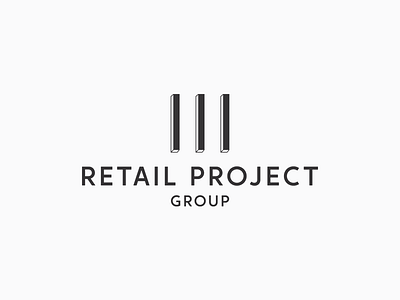 Retail Project Group beams combination mark design icon logo project retail type