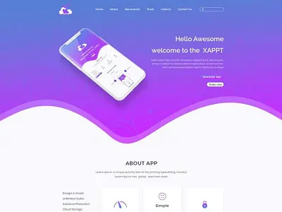 XAPPT App Landing PSD app landing landingportfoliolanding live nowapp pagepsd templatefootball