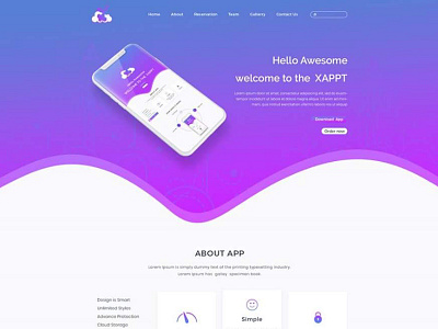 XAPPT App Landing PSD app landing landingportfoliolanding live nowapp pagepsd templatefootball