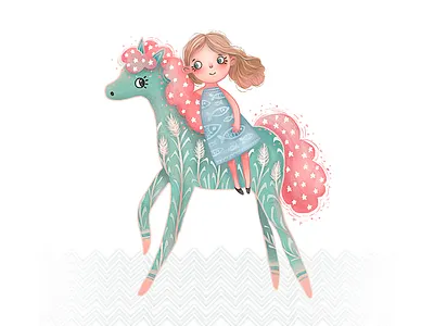 Bulrush Horse bookillustrations childrenillustrations friends girl horse illustration illustrator kidillustration