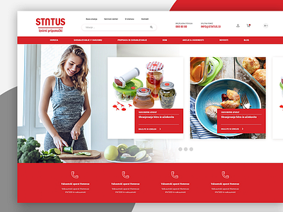 Status Webshop clean landing page minimalistic red shop simple ui ux visual design web website woocommerce