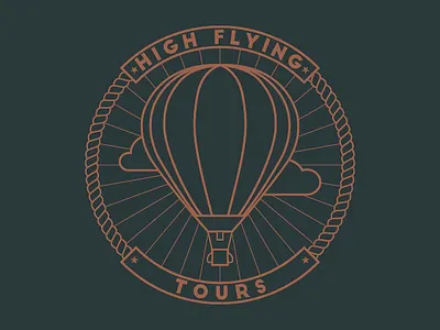 Day 2 - High Flying Tours adobe illustrator badge branding daily logo challenge flat art flat illustrator graphicdesign illustration logo vector vectorart