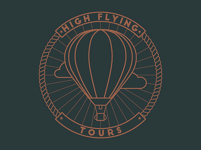 Day 2 - High Flying Tours adobe illustrator badge branding daily logo challenge flat art flat illustrator graphicdesign illustration logo vector vectorart