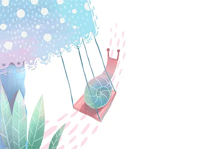 Blue Snail bookillustrations childrenillustrations girl illustration illustrator kidillustration mushroom snail swing