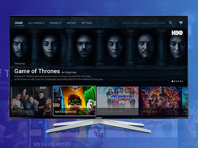 Smart TV App Concept channels concept daily ui home page interactive movie product design tv tv app design tv series ui ux