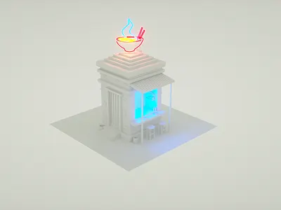 Spicy Ramen Final Clay Render 3d art 3dartist cinema4d destiny destiny2 illustrator low poly modeling video games videogame