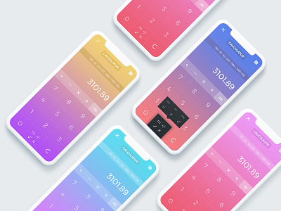Calculator - UI Concept addition app calculator divider division gradient multiplication number plus subtraction