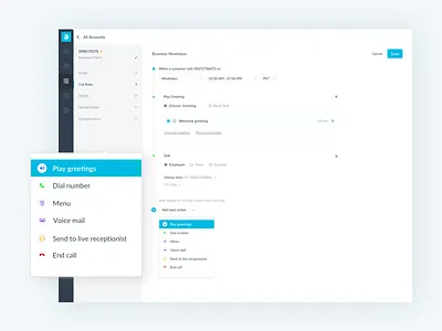 Phone System application call design icons ivr phone system ui ux web app sketch