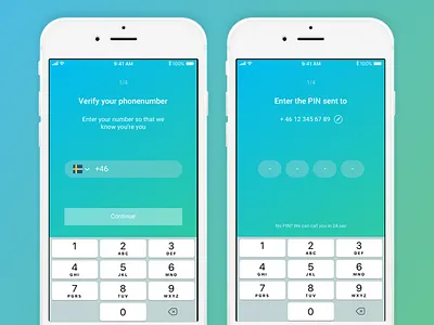 Rebtel Sign Up Phone Verification app ios onboarding password less pin sign up verify phone number