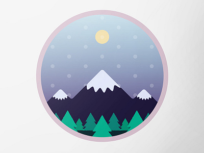 Mountains christmas illustration vector winter