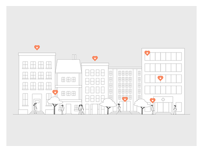 City love building buildings character character design city design illustration illustrator line art people tree