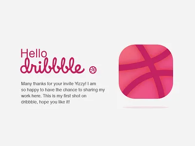 Hello dribbble (Daily ui #005) app icon daily ui hello dribbble icon landing page ui
