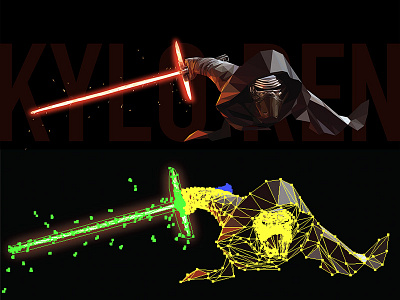 Kylo Ren Polygon Design black dark side graphic design illustration illustrator kylo ren polygon polygon art star wars vector vector art