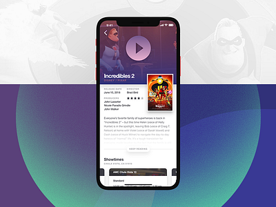 Movie App adobe photoshop adobe xd app gradient ios iphone iphone x movies photoshop xd