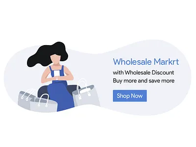 Market banner design illustration market sale shop ui wholesale