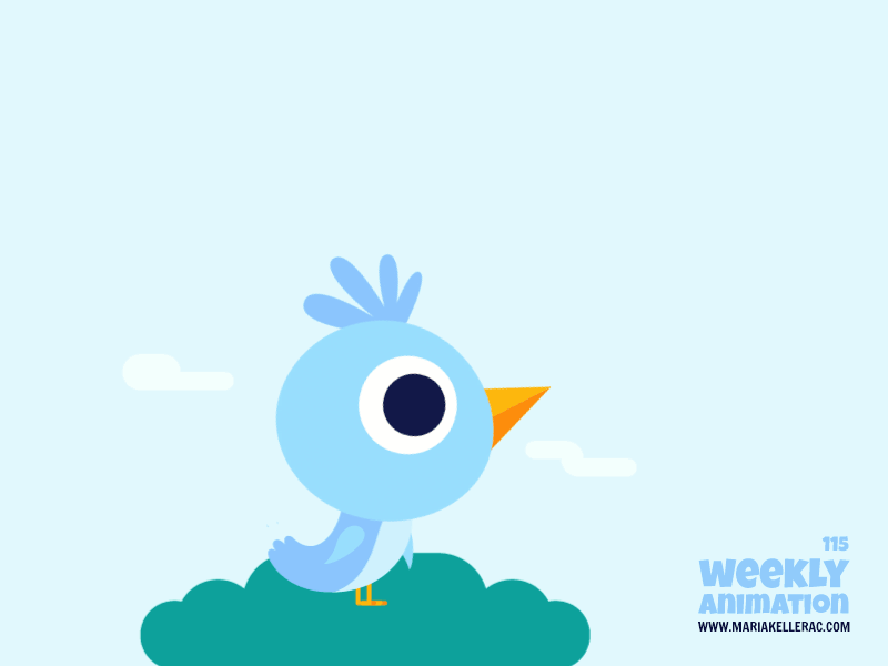 Bird Singing animation bird children cute illustration kids mexico singing tweet