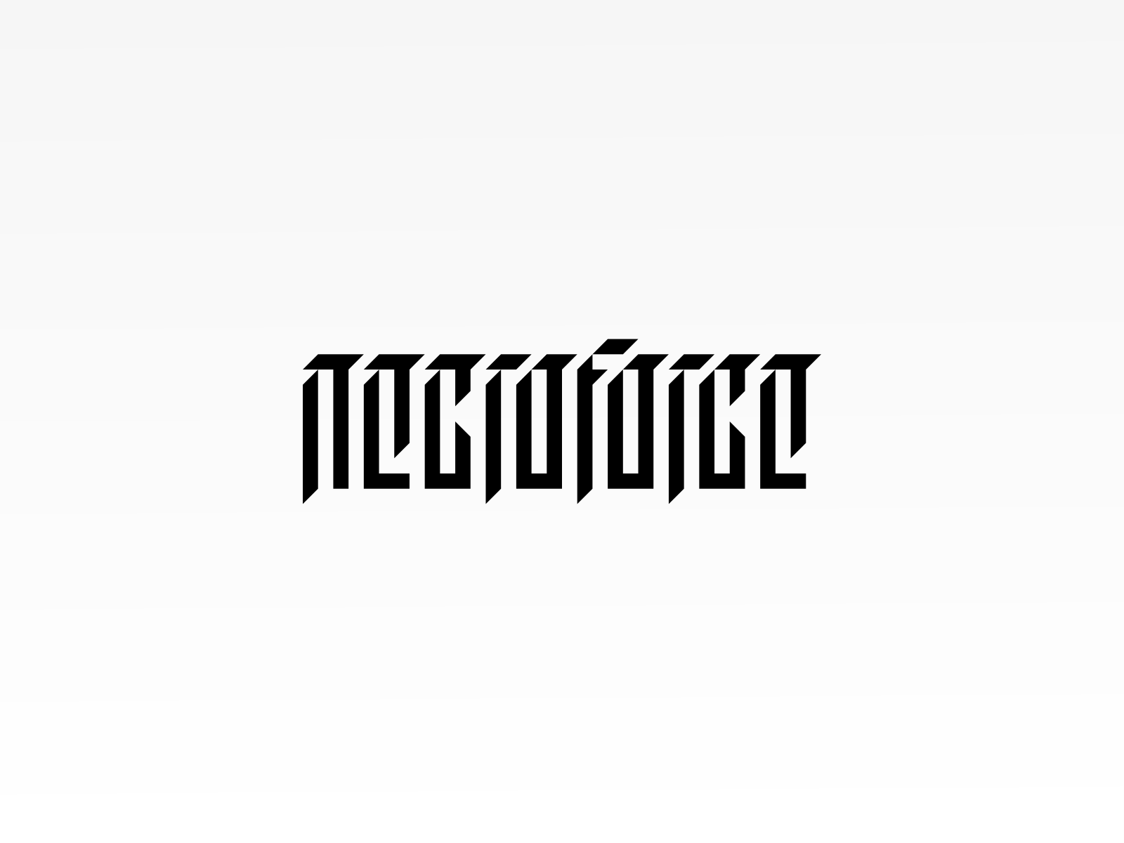Necroforce black brand brandits font force geometric line logo play type typography white