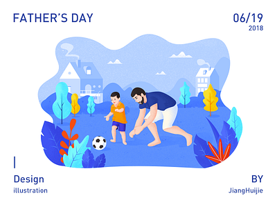 Illustration color day fathers illustration ui