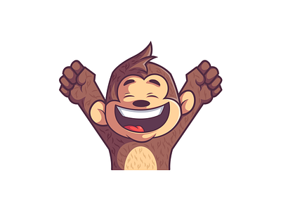 Yay! Happy monkey twitch emote cartoon character emote emoticon happy monkey twitch vector yay