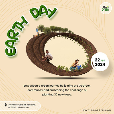 Earth Day 3d animation branding earth day graphic design logo motion graphics post social ui