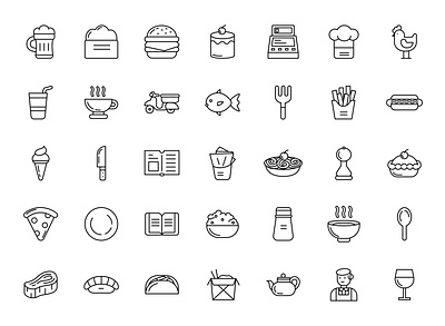 Restaurant Icon Set graphic design