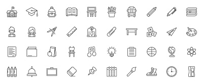 School Icon Set graphic design