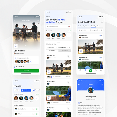 👋 Find Friends! - Finding a workout buddy app design fitness fitness app friend app golf app mobile mobile app networking app training app ui ui ux uiux ux workout app