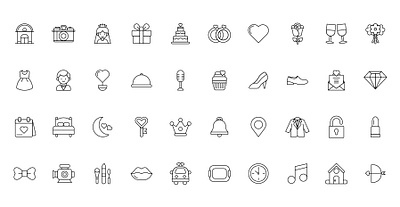 Wedding Icon Set graphic design