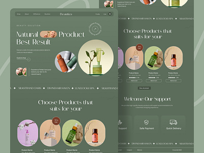 Beauty Product Ecommerce Landing Page Design beauty beauty product shop beauty product website cosmetics e commerce ecommerce ecommerce web ecommerce website landing page online store shop store web web design