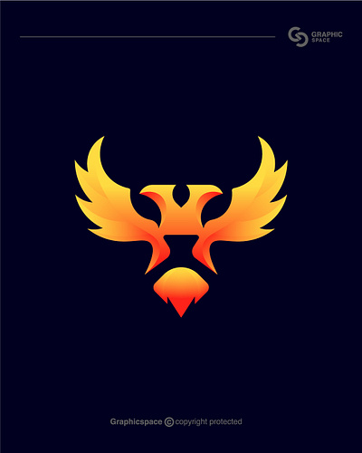 Fire Phoenix and lion face logo animal bird face fire flame graphic design illustration lion logo logos phoenix strong wings