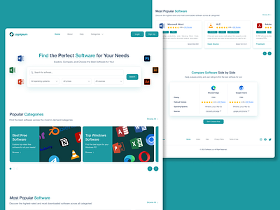 Software directory apps directory card compare software comparison table green homepage landing page minimalist slider software directory software repository ui web design white