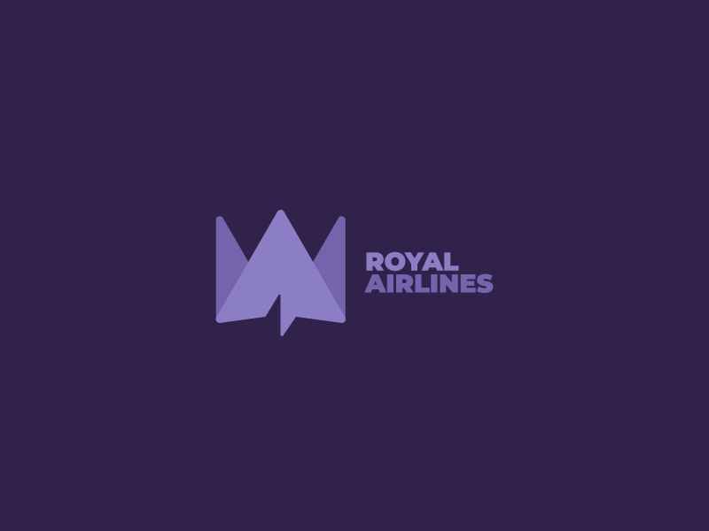 Logo Challenge | Airline airlines airplane crown dailylogochallenge flat flight logo logotype plane royal