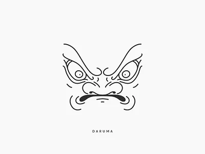 Daruma daruma design doll japan japanese line logo mark