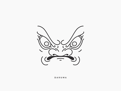 Daruma daruma design doll japan japanese line logo mark